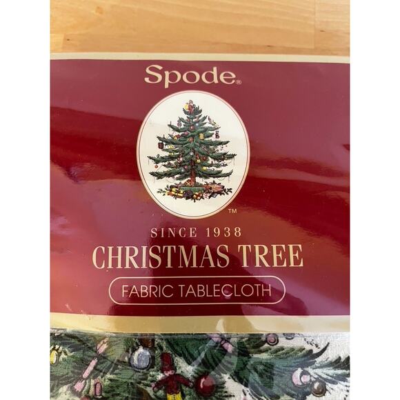 Spode Christmas Tree Santa Cotton Blend Rectangle Oblong Tablecloth 60 x 84” - Picture 3 of 5